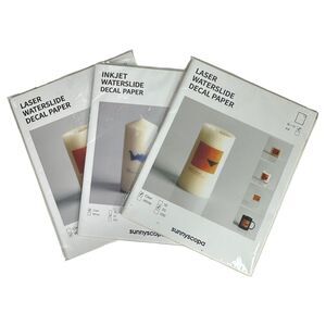Sunnyscopa Laser Waterslide Decal Paper 8.5 x 11 20 Packs Set of 3 - Clear White